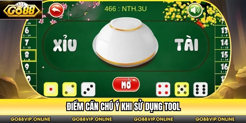Điểm cần chú ý khi sử dụng tool